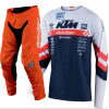 CONJUNTO TROY LEE DESIGNS 2021 MIX SE ULTRA FACTORY TEAM & GP AIR - BRANCO / NAVY / LARANJA